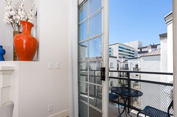 Living room with private balcony